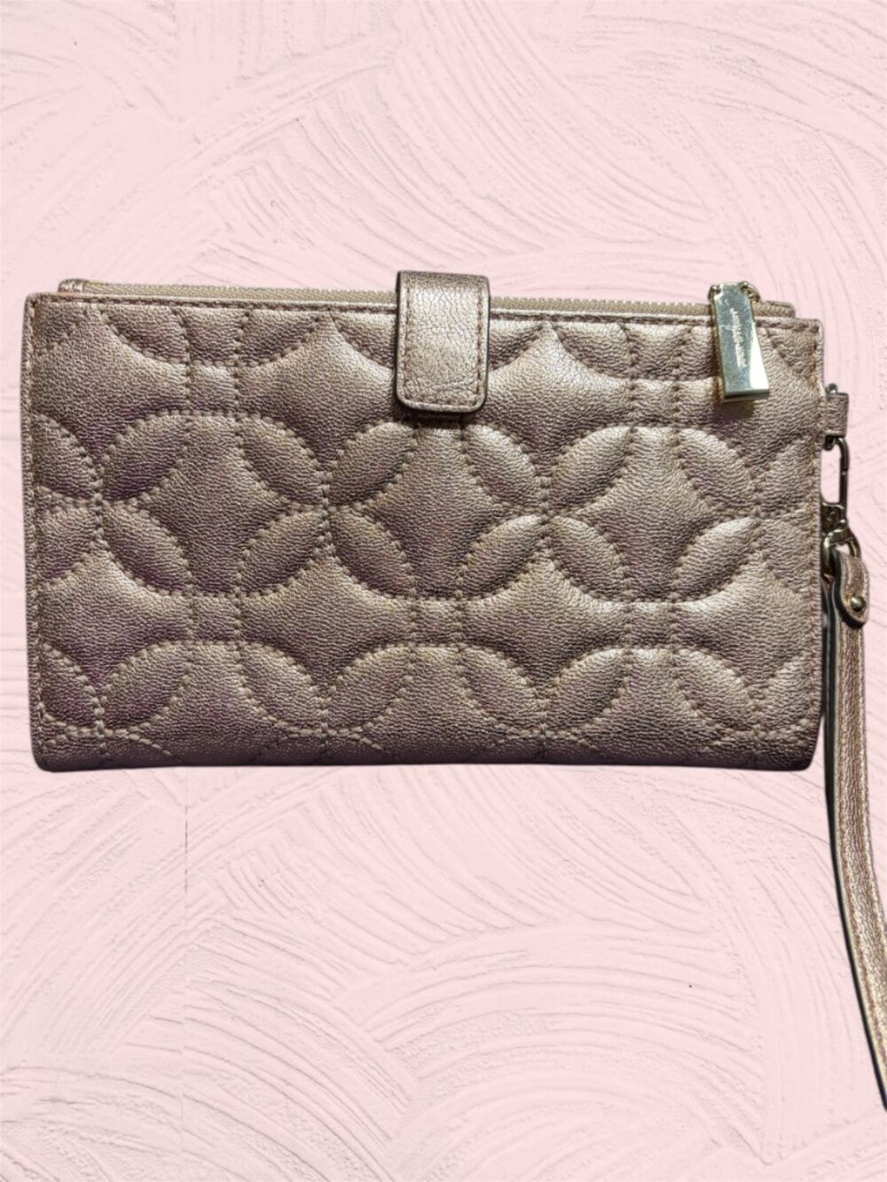 MICHAEL KORS ROSE GOLD GLIMMER WALLET WRISTLET - Picture 2 of 5